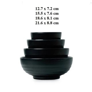 Tô tròn to đựng bún,phở nhám đen nhựa Melamine nhiều Size