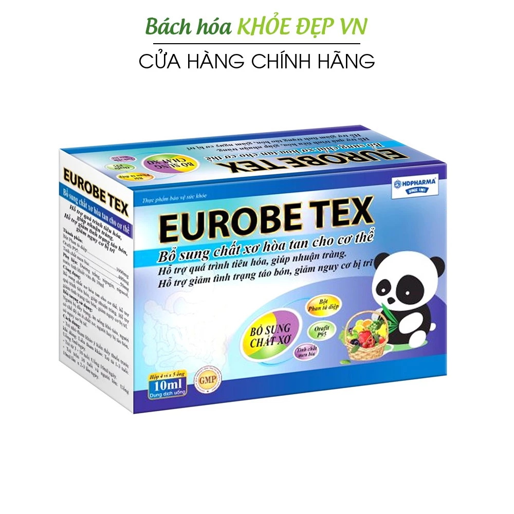 Siro bổ sung chất xơ, giảm táo bón, tiêu hóa tốt cho bé - 20 ống [EUROBE TEX]