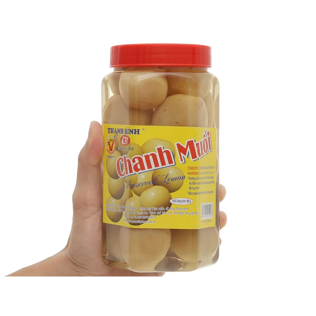 Chanh muối Thanh Bình thơm ngon chất lượng, giải khát tyệt vời, hũ 900gr