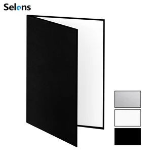Tấm phản quang khổ Selens A3 3 trong 1 bằng bìa cứng có thể gấp lại màu trắng đen bạc dùng chụp ảnh chuyên dụng