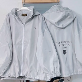 Áo Khoác Dù 2 lớp Form Rộng NINA màu ĐEN/XÁM 🖤 Nam Nữ Unisex 🖤 Áo Jacket dây kéo Ulzzang - Jejul