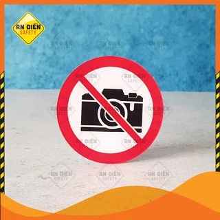 Biển báo An Điền Safety - Biển báo Cấm Chụp Hình Quay Phim No Camera. Tặng miếng dán tường keo 3M