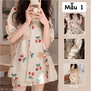 Set bộ ngủ pijama vintage mặc nhà hàng quảng châu loại 1