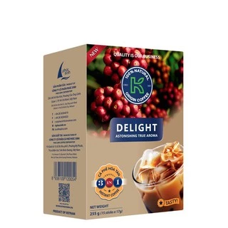 [Chính Hãng] Cà Phê Hòa Tan K Coffee Delight 3in1 255g - Vị tự nhiên