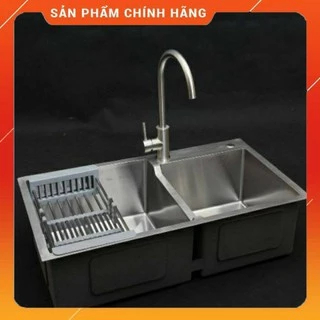 [Rẻ nhất shoppee] Chậu rửa bát Inox 304 cao cấp hai hố 8245, siêu dày, chống ồn, chống bắn nước