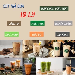 (HT)sét trà sữa-phúc long-hồng trà-thái xanh-thái đỏ-truyền thống-trà nhài-trân châu đường đen-nguyên liệu làm trà sữa