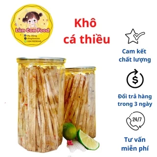 KHÔ CÁ THIỀU QUE TẨM VỊ ĂN KÈM TƯƠNG ỚT  LON PET 250GR - Lùn Con Food