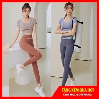 Bộ quần áo tập Gym Yoga nữ cao cấp 2 món đầy phong cách có sẵn mút ngực, Set đồ tập trẻ trung năng động