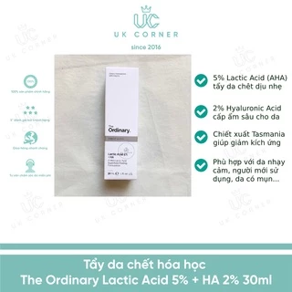 [Bill UK] Tẩy da chết hóa học The Ordinary Lactic Acid 5% + HA 2% 30ml