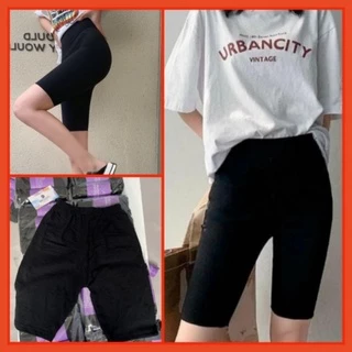 Quần Legging Lửng Nữ [FREESHIP]🌸 Legging ngố cạp cao nâng mông chất thun co giãn tốt