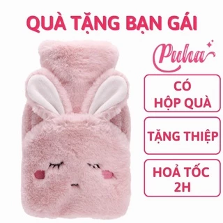 Túi chườm nóng bụng kinh PUHA 500ml, túi chườm nóng sưởi ấm giảm đau bụng kinh nguyệt hiệu quả