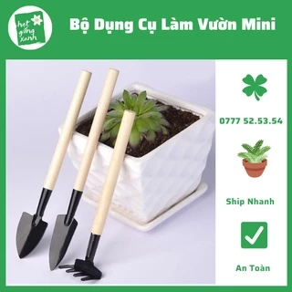 Bộ Dụng Cụ Làm Vườn 3 Món Mini, Cào Xẻng Trồng Sen Đá, Xương Rồng, Cào Cuốc Làm Vườn( 3 món)