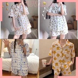 Bộ ngủ 💖FreeShip💖 đồ ngủ pijama ngắn nhiều hình siêu hot trend