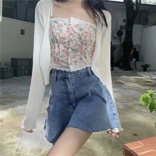 Áo Khoác Cardigan Dệt Kim Mỏng Dáng Ngắn Thời Trang Mùa Hè