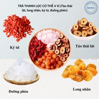 1 gói dùng thử trà thanh lọc cơ thể 4 vị (Táo thái lát, long nhãn, kỷ tử, đường phèn)