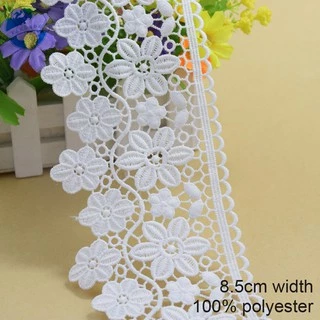 8.5cm Rộng polyester Ren Cạnh Thêu Ren diy trims mini Đầm Ren Ruy Băng Quần Áo Phụ Kiện 3697