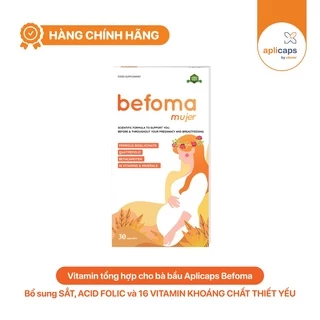 Aplicaps Befoma - Bổ sung sắt hữu cơ, Acid Folic, vitamin - khoáng chất cho phụ nữ mang thai và cho con bú, hộp 30 viên