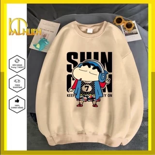 Áo sweater unisex in nhóc shin dễ thương,vải nỉ bông mềm mịn