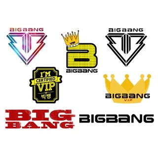 Hình dán sticker decal logo BIG BANG, VIP, hình dán nón bảo hiểm, hình dán laptop