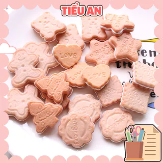 Charm (C488) slime/ Dụng Cụ Charm Trang Trí [Ko Keo & Nút] Bánh Qui Nướng Nhiều Kiểu Dáng (Khoảng 1.5x3.0 cm)