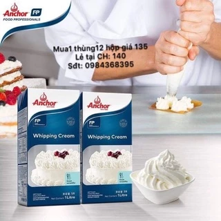 Kem sữa Whipping Cream Anchor 1L(Độ béo 36%) - [Chỉ ship Hỏa tốc tại HN]