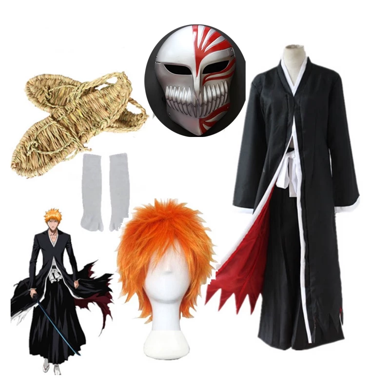 Bộ Trang Phục Hóa Trang Nhân Vật Anime Bleach Ichigo Kurosaki Ichigo Gồm Áo Choàng Đen Và Quần Ống Hút