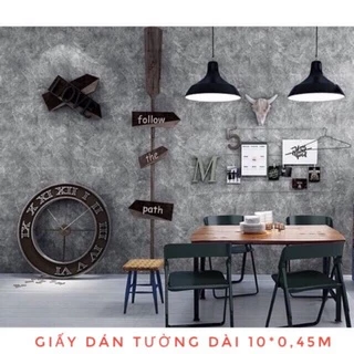 Giấy dán tường giả xi măng cuộn 10m [FREE_SHIP] - 10m decal dán tường giả xi măng có keo sẵn chống thấm nước