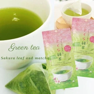 [DATE XA]Trà xanh Nhật Bản với lá sakura và matcha Kanes dạng túi lọc tam giác