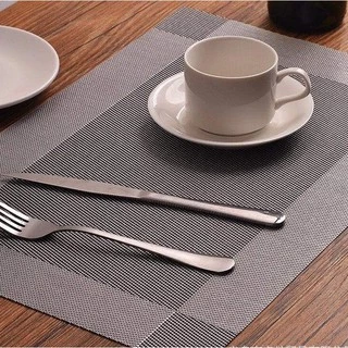 Tấm lót bàn ăn placemat cao cấp màu xám 30x45cm, miếng lót bàn ăn đẹp cho nhà hàng