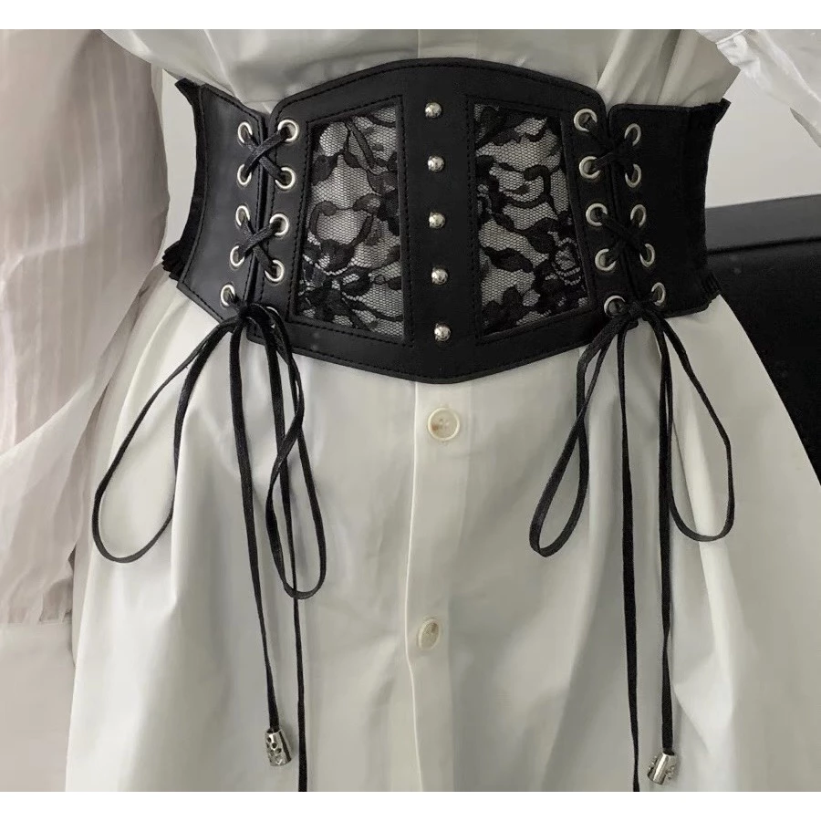 Thắt lưng corset co giãn vintage Hoàng Gia cho nàng eo 65-90cm