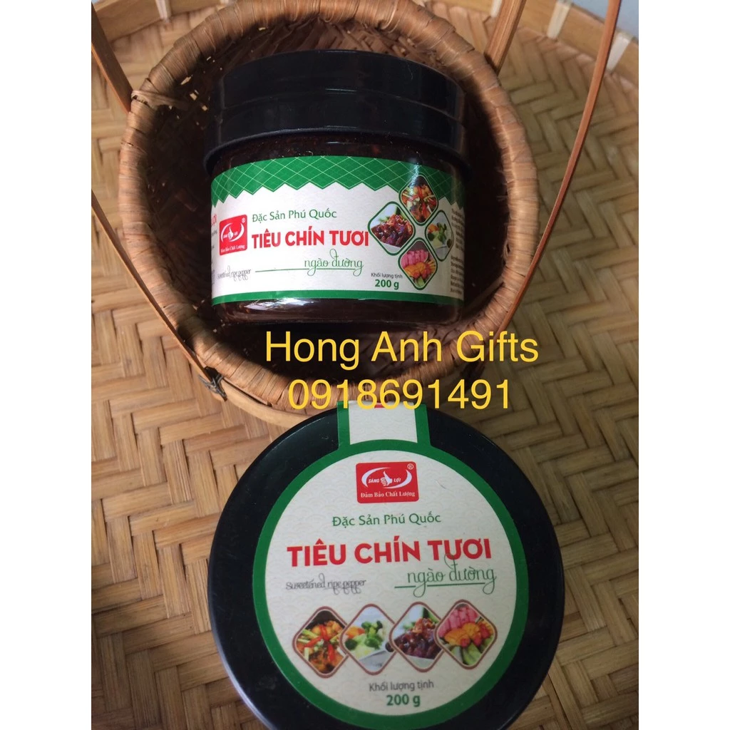 Tiêu chín tươi ngào đường Sáng Lợi, Đặc Sản Phú Quốc Hủ 200G