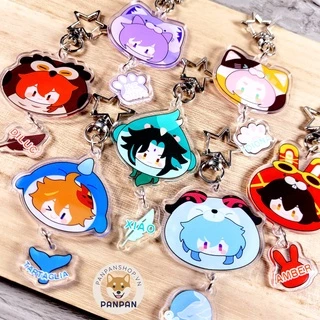 Móc khóa ngôi sao Genshin Impact Mascot + móc mini (6cm) Xiao, Diluc, Diona, Amber, Childe, Keqing, Ganyu