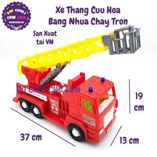 Đồ chơi xe thang cứu hỏa FT-015 bằng nhựa chạy trớn size 37x13x19cm