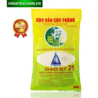 Gạo Đặc Sản Sóc Trăng ST25 5kg - Gạo ngon nhất thế giới - (chính hãng date mới)