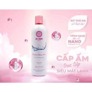 Xịt Khoáng Cấp Ẩm Dr Her Paris Làm Mát Da Cố Định Lớp Trang Điểm Chai 150ml- shop Hello Sun