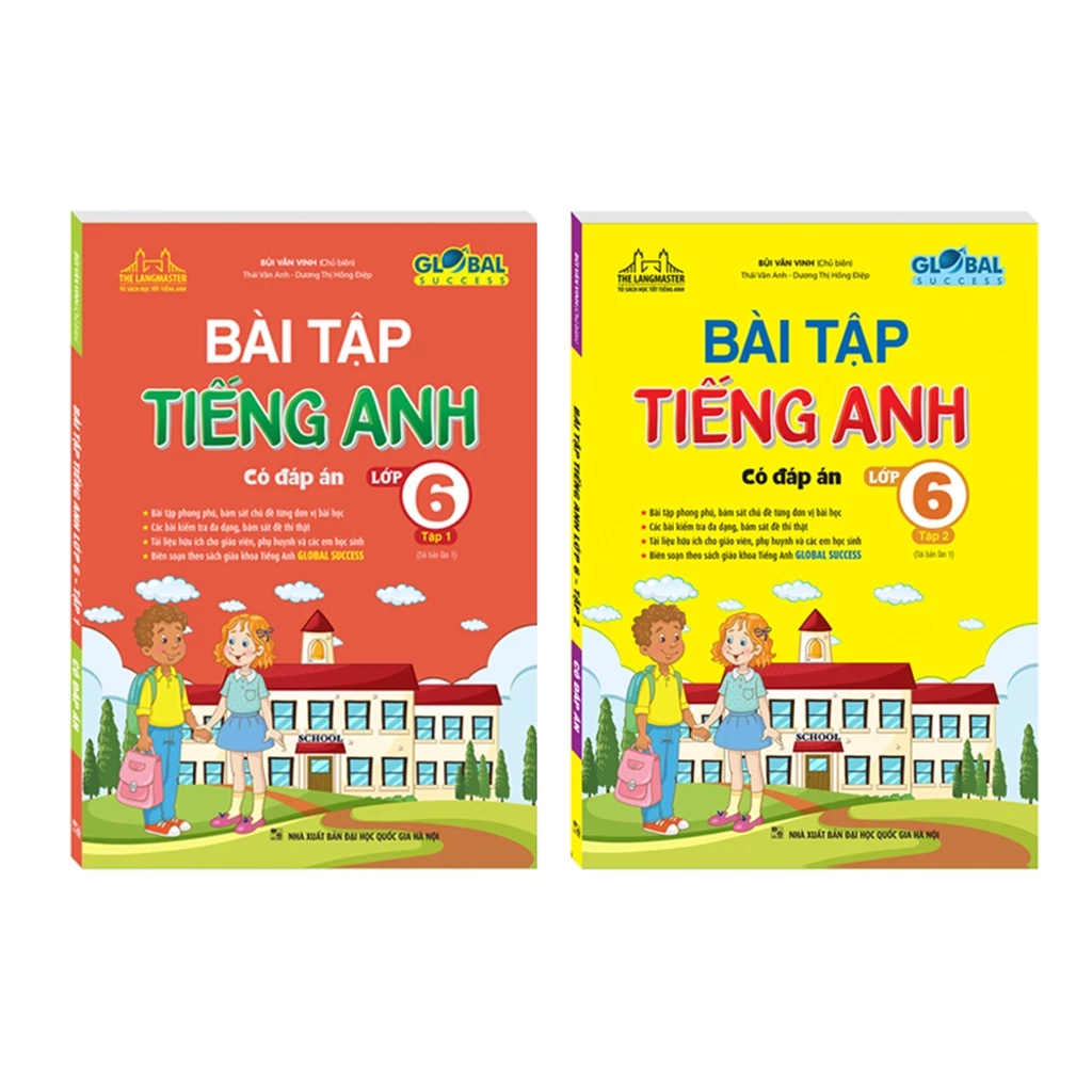 Sách - combo 2 cuốn GLOBAL SUCCESS - Bài tập tiếng anh lớp 6 tập 1 và tập 2 (có đáp án) - tái bản 01