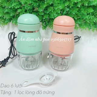 Máy xay đa năng-Máy xay ăn dặm hattiecs 6 lưỡi,8 lưỡi dao-Máy coco bear cối 0,3l vừa vặn cho bé ăn dặm