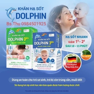 Combo khăn lau hạ sốt Dolphin xô sữa 3 lớp xuất nhật 30×30 dành cho trẻ 0M+ 3M+ an toàn cho trẻ sơ sinh