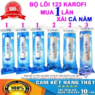 Combo Bộ lõi lọc nước 123 Karofi - Mua 1 lần xài cả năm