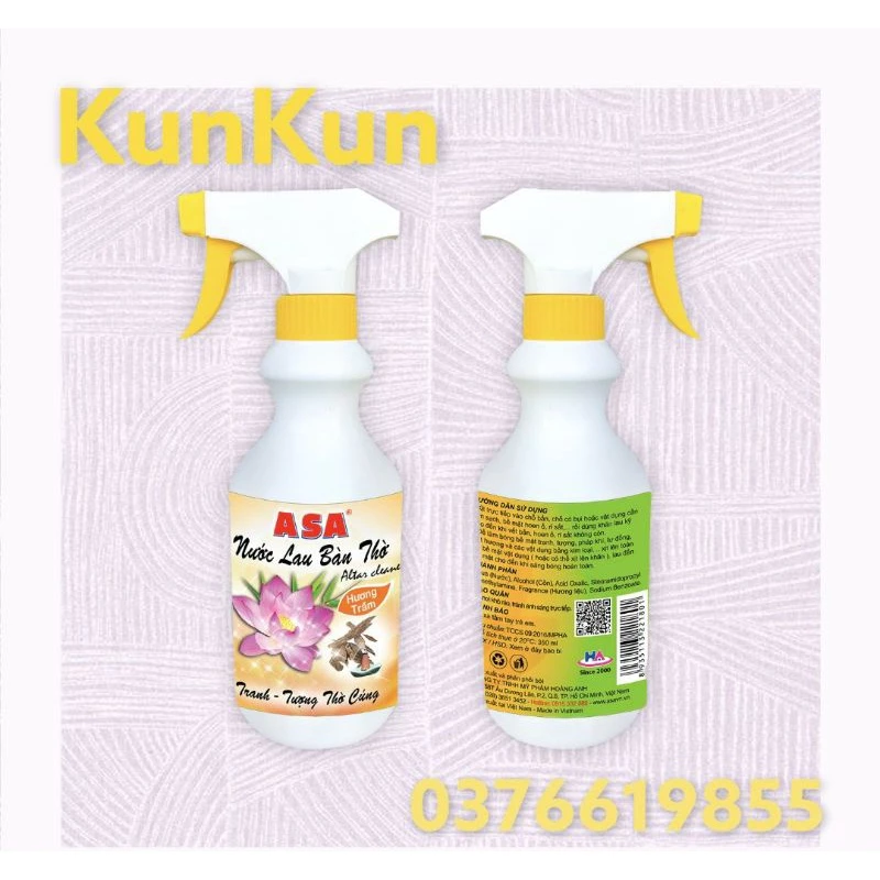 NƯỚC LAU BÀN THỜ ASA HƯƠNG TRẦM - 350ml