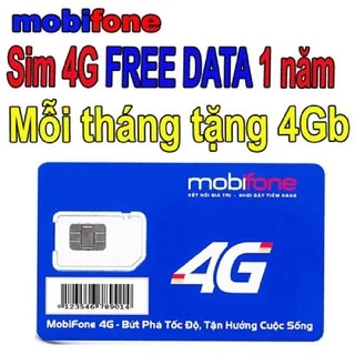 (1 Năm Không Nạp Tiền) sim mobi 4g tặng 4g 1 tháng - 48Gb 1 năm, sim 4G Data chuyên vào mạng tốc độ cao