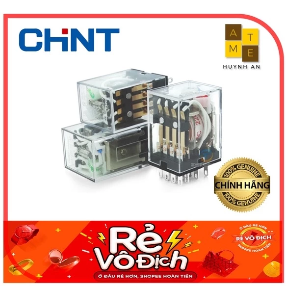Relay trung gian - Relay kiếng JZX-22FD 2 - 4 tiếp điểm, Coil 220VAC, 24 VDC, hãng Chint