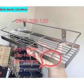 [HÀNG THƯƠNG HIỆU] Kệ gia vị trong nhà bếp đựng gia vị muối mắm 1 tầng 100% INOX 304 HÀNG ĐẶT KỆ THẲNG LƯỚI 1TẦNG12x40cm