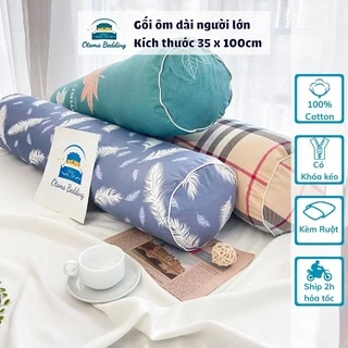 Ruột gối ôm dài cotton người lớn siêu mềm cao cấp hình thú dễ thương kèm áo gối ôm có dây kéo tiện lợi - Otama Bedding