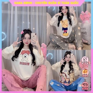 [BỘ PIJAMA] Bộ Mặc Nhà Thu Đông, Bộ Đồ Ngủ Nữ Chất Cotton Hình Dễ Thương