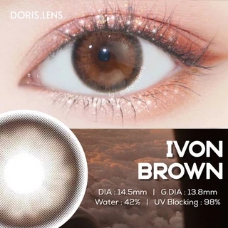 Kính Áp Tròng DORIS.LENS - IVON BROWN Giãn To 14.5mm Lens Mắt Nâu Tối Có Viền Hot Douyin 0 Đến 10 Độ Lệch Độ