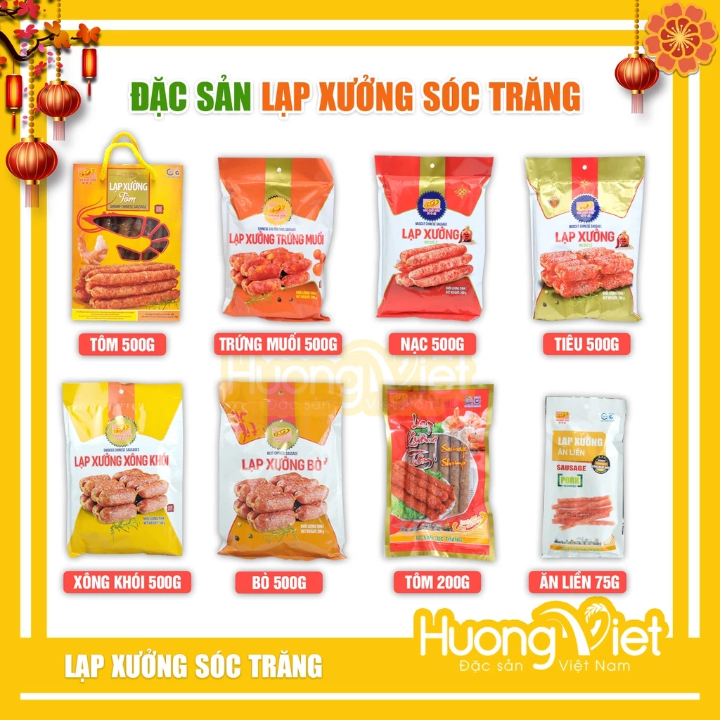 Đặc sản lạp xưởng Sóc Trăng Tân Huê Viên chính hãng hương vị gia truyền thơm ngon đậm đà vị Mai Quế Lộ