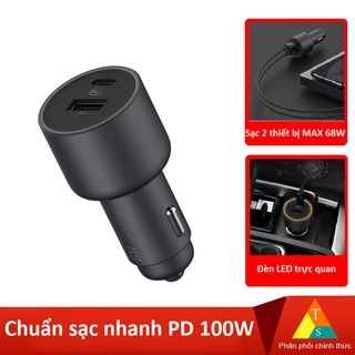 Tẩu sạc điện thoại, máy tính bảng trên ô tô siêu nhanh Xiaom!M 1A1C 100w