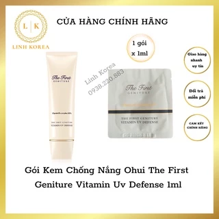 Gói Kem Chống Nắng Ohui The First Geniture Vitamin Uv Defense 1ml_chứa thành phần vitamin b complex 5.0%