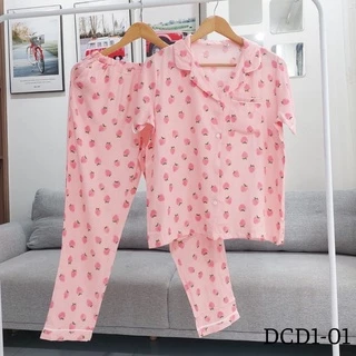 ĐỒ BỘ PIJAMA NỮ MẶC NHÀ ĐŨI MỀM TAY NGẮN QUẦN DÀI